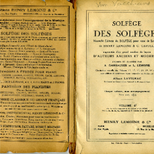 Lavignac solfege book, one of Vacchiano's favorites