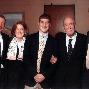 Vacchiano with Polisis at Juilliard's Honorary Doctorate Ceremony in 2003 (Photo by Peter Schaaf)