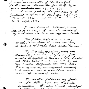 First page of Vacchiano's unfinished autobiography